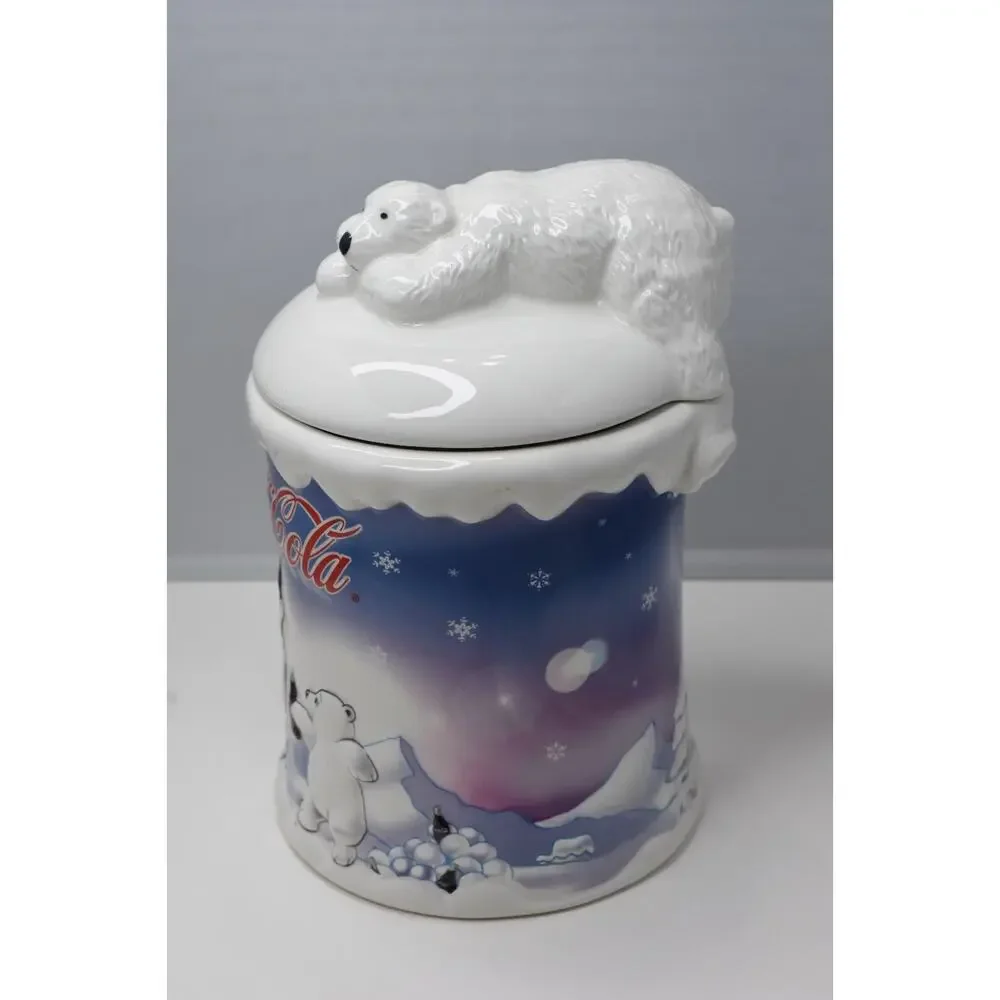 COLLECTIBLE LIMITED EDITION COCA COLA ARCTIC WINTER POLAR BEAR COOKIE JAR